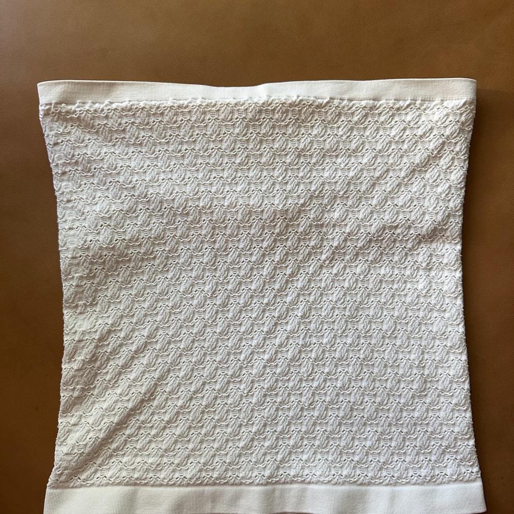 Free People White Textured Strapless Tank Top